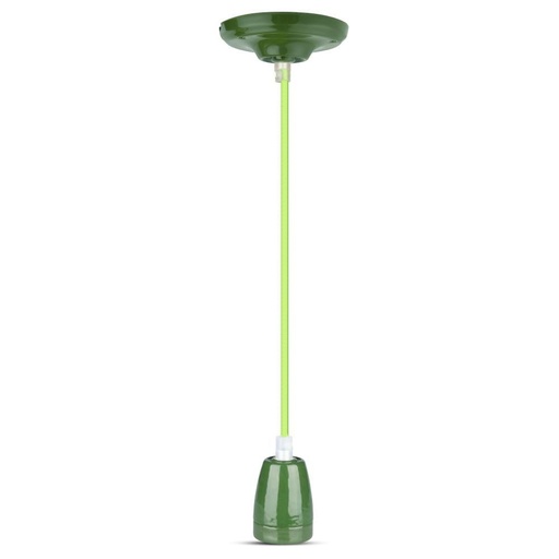 [24837-0] Højfrekvens porcelæns lampe med E27 fatning i Grøn - perfekt til dit hjem!