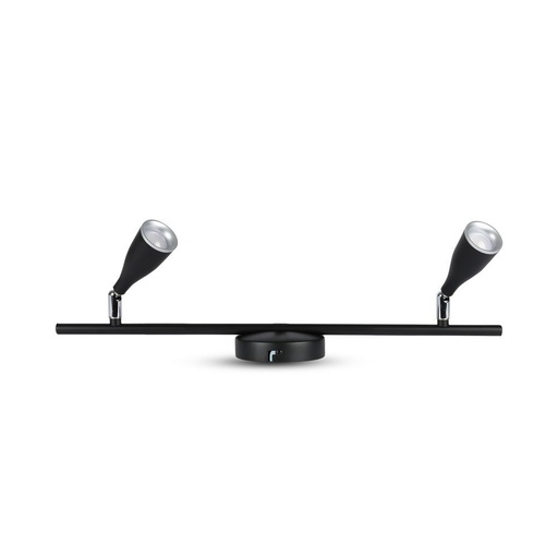 [24972-17064] 9W LED Væglampe med 2 Hoveder, 3000K, Sort - V-Tac Pro Serie (3 års garanti)