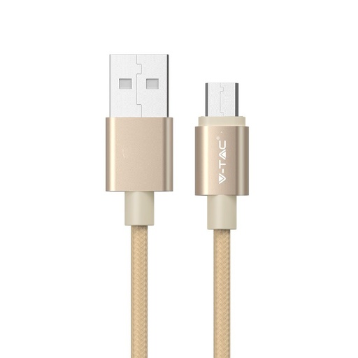 [25275-0] 1M Micro USB Fletnylonkabel - Guld (Platinum Serie)