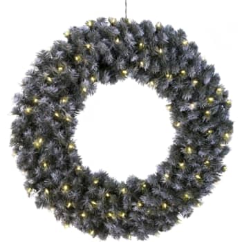 [6248004325] Star Trading Edmonton Gran Krans med Sne 90 cm 80LED