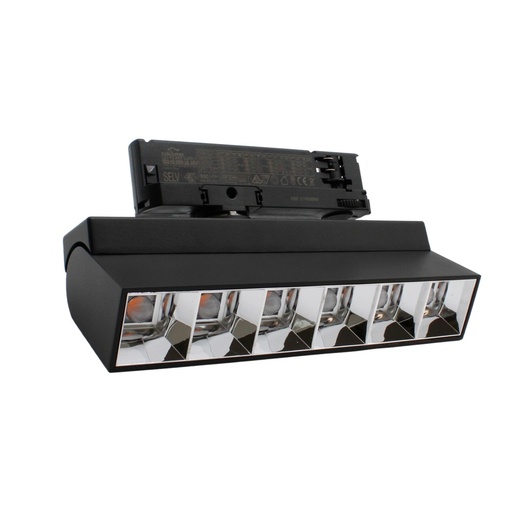 [30015-19053] Justerbar LED lysskinne til 3-faset skinner, 36W, 23,5 cm, sort - LEDlife RA92, 230V input, 5500lm