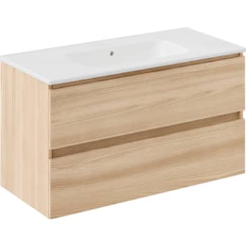 [930234677] Cosmic 2 Drawer Cabinet With Porcelain Washbasin
