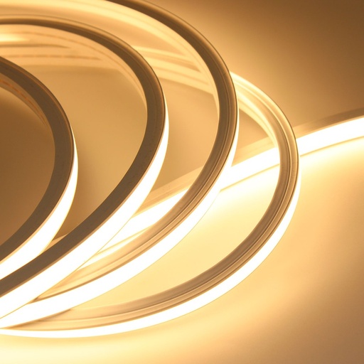 [31852-19236] 10m Varm hvid LED strip - Fleksibel neon flex belysning med 10x10 mm dimensioner, 10W/m, 24V, RA81