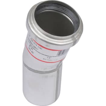 [160209040] Ø 40 mm x 15° Bøjning rustfri AISI304/EN1.4301 BLÜCHER