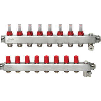 [402037008] Danfoss SSM manifoldsæt 8+8 m/flowmetre og endestykke