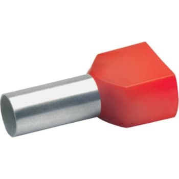 [7921000153] Isoleret dobbelt terminalrør 2 x 10 mm2 rød L26