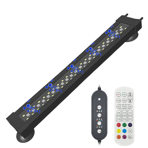 [31872-0] 40 cm Akvarie Armatur - 12W, RGB+NW, Kan Bruges med Luftpumpe, IP68 Eksklusivt til Akvarier - Effektiv og Holdbar