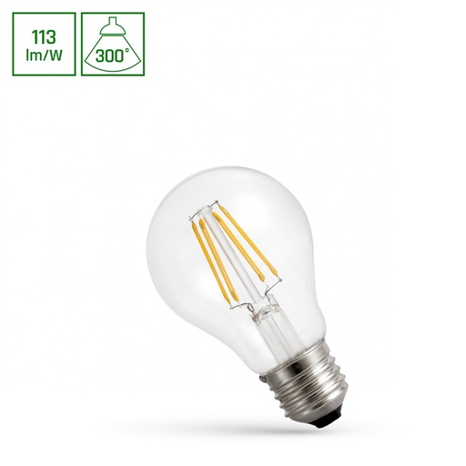 [6068-0] LED Pære A60 E27 230V 4W Varm Hvid KLART Spectrum, 450lm, RA80