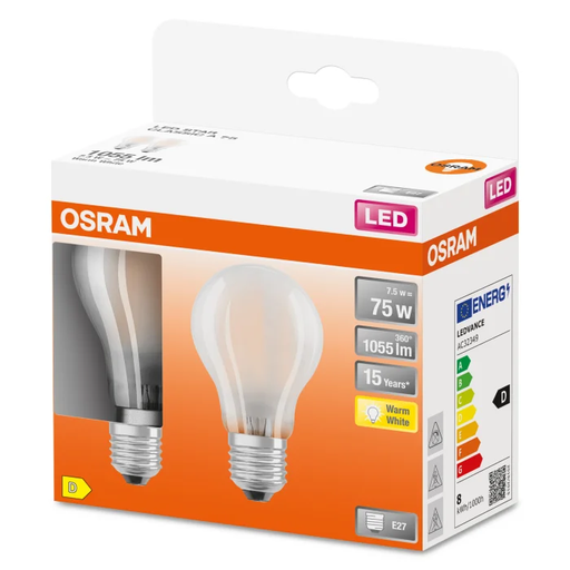 [H66084] A60 LED Star Classic filament pære 7,5W 827 E27 (2 stk.)