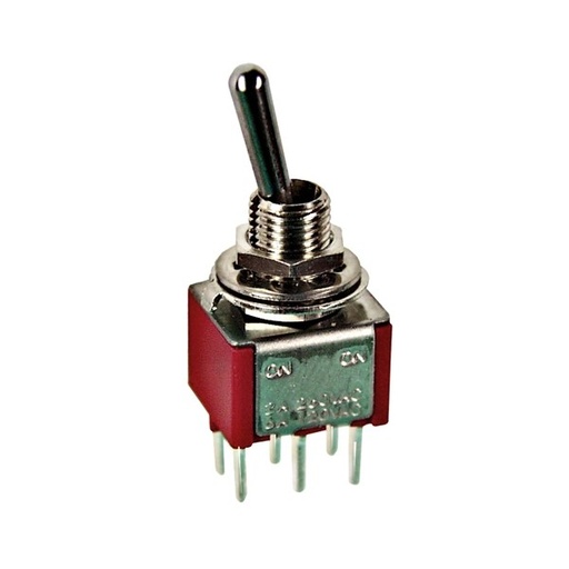 [H12572] Vippekontakt - 2P ON-OFF-ON, printmont.