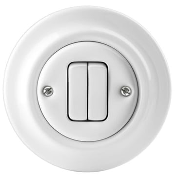 [7817102628] Krone trykkontakt Glans hvid 10A 250V Decento