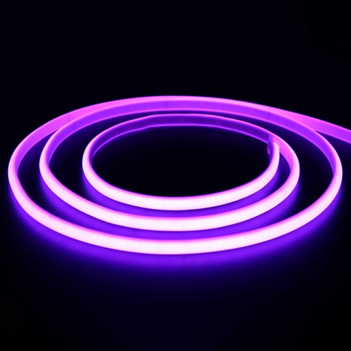 [22193-19744] Vandtæt Lilla Neon COB strip - 5 meter, 230V, IP67, 288 LED, 11,5W/m, kan klippes hver 10cm
