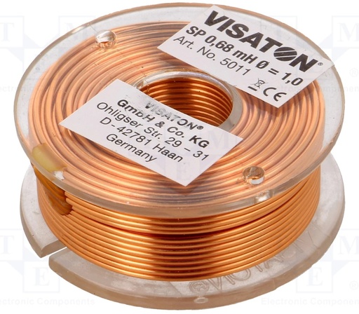 [H61266] Delefilterspole luft - 0,68mH, 0,45ohm, Ø48x18mm