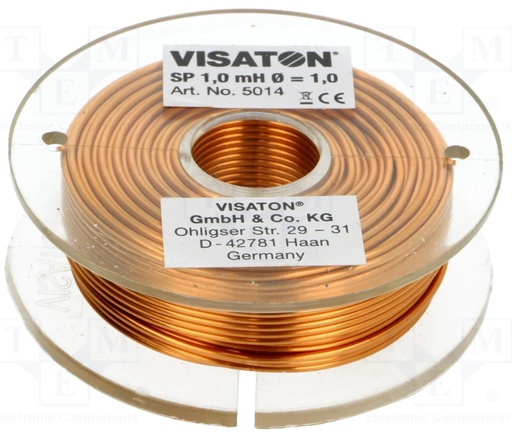 [H61271] Delefilterspole luft - 1mH, 0,55ohm, Ø58x18mm