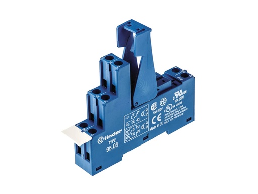 [H58299] DIN-skinne sokkel til 5-ben 5mm relæ - 10A / 250Vac