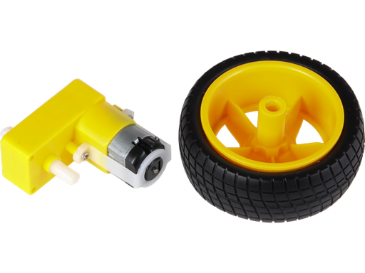 [H62884] DC motor hjulsæt - Vinklet, plastik gearboks, 3-6V