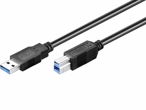 [H45947] USB 3.0 kabel - A han til B han, Sort (5m)