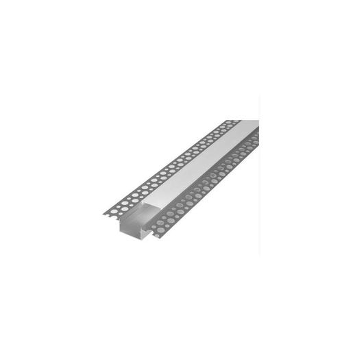 [22612-0] Aluminiumsprofil 50x20, 1m, hvid, inkl. mælkehvidt cover til indspartling