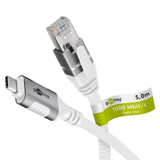 [H66275] USB-C 3.1 til RJ45 netværkskabel, Hvid (1m)