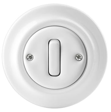[7817102602] Korrespondanceafbryder Glans hvid 10A 250V Decento