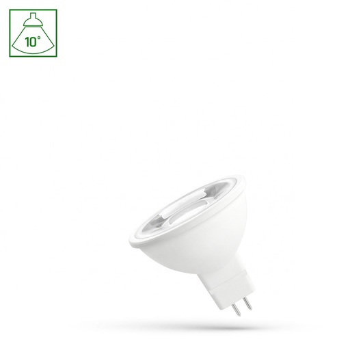 [27360-18806] LED MR16 5W - 12V, 10°, Varm Hvid Linse, Spectrum, GU5.3 Fatning, 450lm, RA80 - Energibesparende og kraftfuld belysning til enhver belysningsbehov.