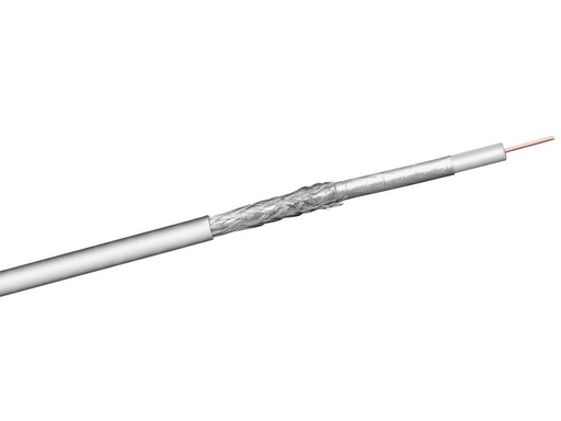 [H44509] COAX antennekabel - 75ohm 2 skærm CU Hvid Ø7mm (100m)