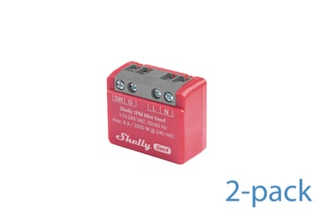 [7825994792] Shelly 1PM Mini Gen4 2-pack - WiFI & Zigbee relæ med effektmåling (230VAC)