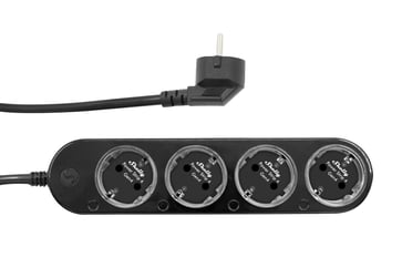 [7825994695] Shelly Power Strip Gen4 Black - WiFi & Zigbee smart stikdåse