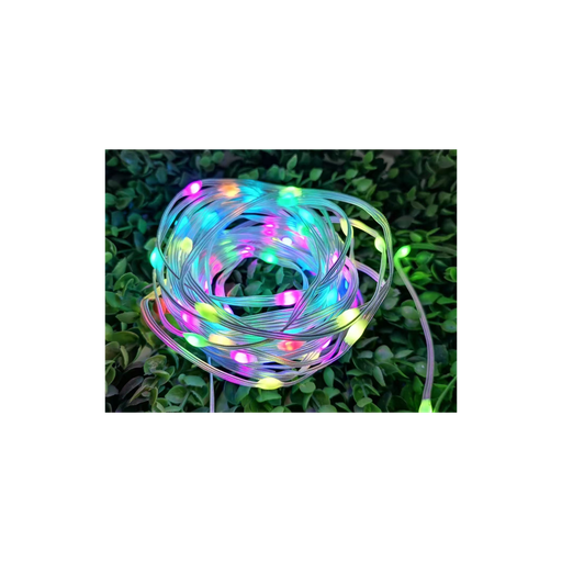 [32594-0] 10 meter RGBIC LED lyskæde med 100 LED, klar ledning, fjernbetjening og bluetooth - USB 5V input