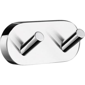 [930229810] Smedbo home dobbelt håndklædeskrog i poleret krom. længde 90 mm.