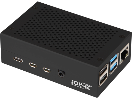 [H62861] Kabinet til Raspberry Pi 4 B - Ventilationshuller, Alu, Sort