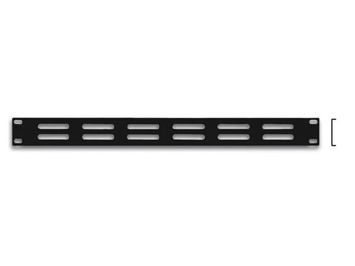 [H16077] Blændplade til 19" rack - 1U m. ventilationsriller, sort