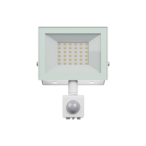 [29274-0] Projektør med PIR sensor - Noctis Lux 4, 30W, kold hvid, IP44, 230V, 2500lm, RA70, hvid, 141x185x53mm