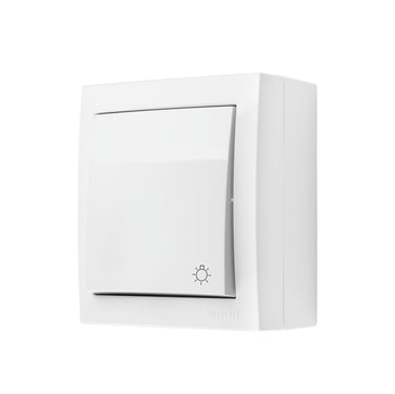 [7817207400] Simon X4 Trykknap med indikator, 10 AX, 250 V~, skruefiksering, hvid