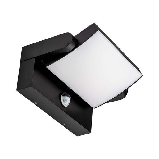 [30097-19110] 17W LED Væglampe med Sensor, 3000K, Sort, IP65 - Udendørs væglampe med bevægelsessensor og høj lysstyrke.