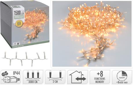 [423924] Snake lyskæde 1500 LED varm, transp, IP44,8/16t
