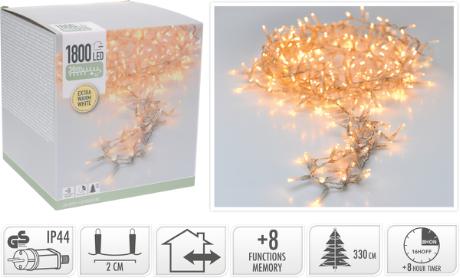 [423928] Snake lyskæde 1800 LED varm, transp, IP44,8/16t