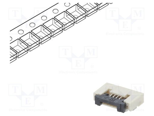 [H60184] FFC (PFC) Flexkabel konnektor - 4pol, ZIF, SMD (0,5mm)