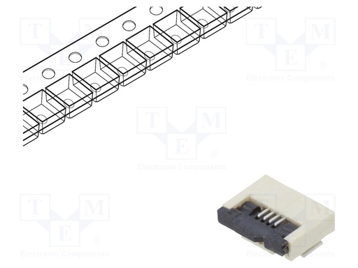 [H60189] FFC (PFC) Flexkabel konnektor - 4pol, ZIF, SMD (0,5mm)
