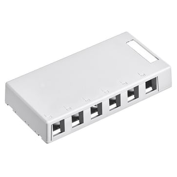 [7886160028] Office box 6 port, for 6 x Keystone konnektorer, hvid