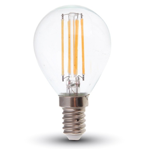 [25398-17296] E14 LED Pære 6W - Klart Glas, 2700K, 600lm, RA80