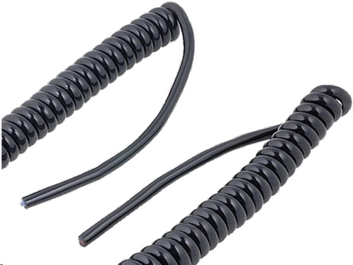 [H35567] Spiralkabel - 4 x 1mm², PUR, Sort (1-4m)