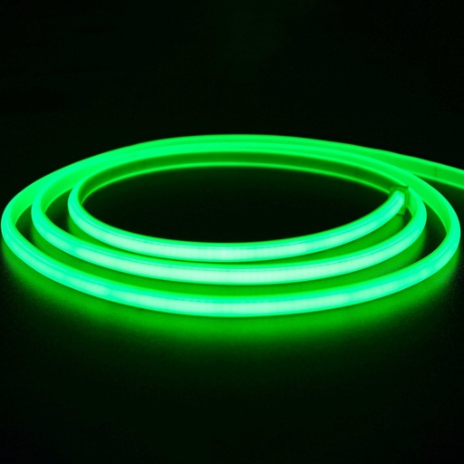 [22194-19947] Vandtæt Grøn Neon COB Strip - 5m, 230V, IP67, 288 LED, 11,5W/m, Klippes hver 50cm