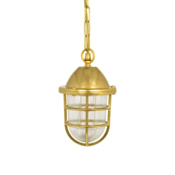 [6641103069] Andromeda 419 Pendel med riflet glas + gitter støbt messing IP44