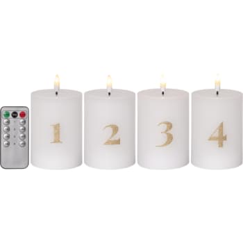 [6648103033] Star Trading Flamme advent bloklys med tal og fjernbetjening