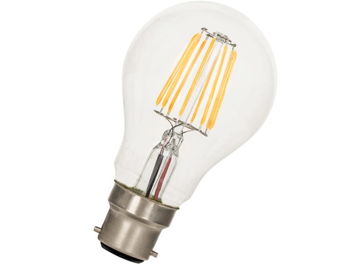 [H64169] A60 Filament LED pære - 12-24V / 6W, B22d sokkel (2700K)