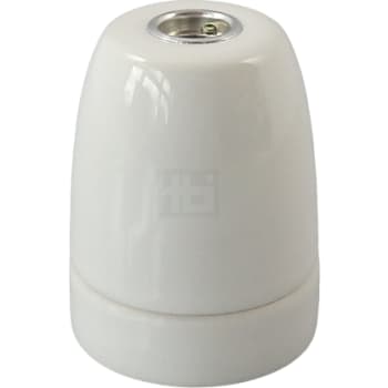[6249200403] E27 PORCELÆNSFATNING M10 GLAT HVID
