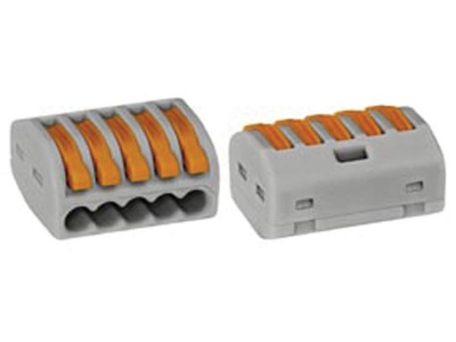 [H36633] Klemmemuffe - 5 x 0,2-2,5mm², til inst.ledn., Grå