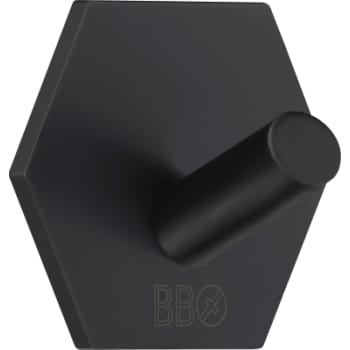 [930230226] Smedbo beslagsboden enkelkrog, hexagon, selvklæbende, sort, 