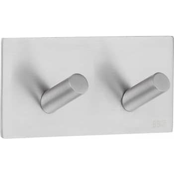 [930230232] Smedbo beslagsboden selvklæbende dobbelt krog, børstet 